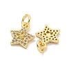 Brass Micro Pave Clear Cubic Zirconia Charms KK-Z044-29G-2