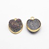 Electroplate Natural Druzy Crystal Charms G-A124-07-2
