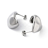 304 Stainless Steel Twist Teardrop Stud Earrings EJEW-D095-06P-2