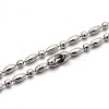 Eco-Friendly Iron Ball Chain Necklace Makings MAK-J009-58P-NR-1