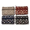 Flower Print Cotton Cloth Wallets with Alloy Zipper AJEW-B024-01-1