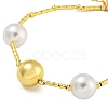 Rack Plating Brass Round Beaded Bracelets for Women BJEW-B106-23G-2