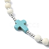 Synthetic Turquoise Rosary Bead Necklaces NJEW-TA00122-02-5