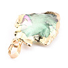 Electroplated Natural Quartz Crystal Pendants & Link G-H258-01-3