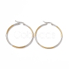 Two Tone 201 Stainless Steel Hoop Earrings with 304 Stainless Steel Pins for Women EJEW-B016-03C-1