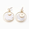 White Shell Stud Earrings EJEW-P163-A01-2