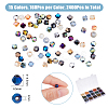 DICOSMETIC 2400Pcs 15 Colors Electroplate Glass Bead Strands EGLA-DC0001-09-2