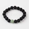 Natural Lava Rock Beaded Stretch Bracelets BJEW-JB02294-2