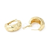 Brass Textured Thick Hoop Earrings for Women EJEW-K248-07G-2