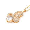 Brass Micro Pave Cubic Zirconia Pendant Necklaces for Women NJEW-E106-17KCG-2