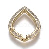 Brass Micro Pave Clear Cubic Zirconia Spring Gate Rings ZIRC-F120-009G-2