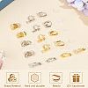 SOFPLATE 32Pcs 8 Style Brass Clip-on Earring Findings KK-SP0001-27-6