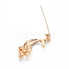 Crystal Rhinestone Mermaid Brooch with Imitation Pearl JEWB-N007-025LG-FF-4