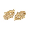 Rack Plating Brass Pave Cubic Zirconia Pendants KK-O142-50G-3