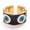 Brass Enamel Cuff Rings RJEW-I077-15G-3