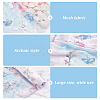 Flower Pattern Polyester Fabric DIY-WH0453-36A-4