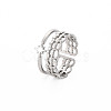 304 Stainless Steel Star Open Cuff Ring for Women RJEW-S405-151P-3