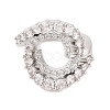 Brass Micro Pave Clear Cubic Zirconia Rings RJEW-U009-01P-2