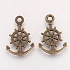 Tibetan Style Alloy Anchor with Helm Pendants X-PALLOY-2730-AB-FF-2