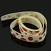 Beige and Pale Violet Red Garment Accessories 3/8 inch(10mm) Dots Printed Grosgrain Ribbon X-SRIB-A010-10mm-04-2