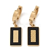 PVD Vacuum Plating 201 Stainless Steel Enamel Rectangle Hoop Earrings EJEW-I309-49G-1