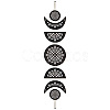 Moon Phase Wood Hanging Wall Decorations HJEW-WH0054-002-1