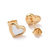 Heart 304 Stainless Steel Shell Stud Earrings STAS-D188-10-5