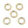 Brass Pave Clear Cubic Zirconia Spring Gate Rings KK-J301-15G-2