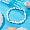 Natural Trumpet Shell Beads Stretch Bracelets BJEW-JB110104-2