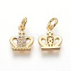 Eco-Friendly Brass Micro Pave Cubic Zirconia Charms ZIRC-J021-06G-RS-2