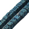 Electroplated Natural Lava Rock Beads Strands G-Q1009-B01-01-2
