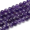 Natural Amethyst Round Bead Strands G-L170-10mm-01-1