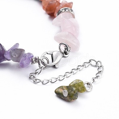 Chip Natural & Synthetic Mixed Stone Bracelets X-BJEW-JB04394-1