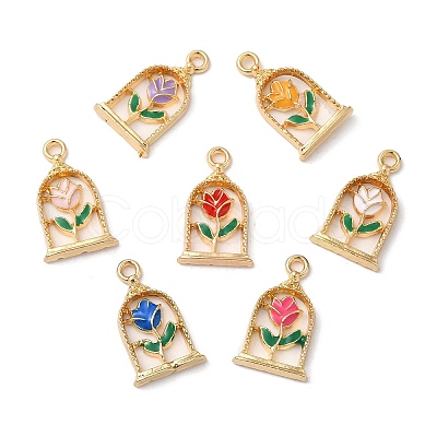 Eco-friendly Alloy Enamel Pendants X-PALLOY-M212-08G-1