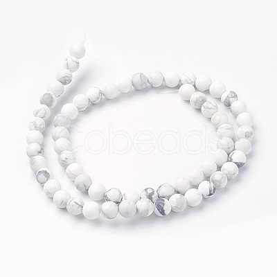 Natural Howlite Bead Strands G-G735-66F-6mm-1