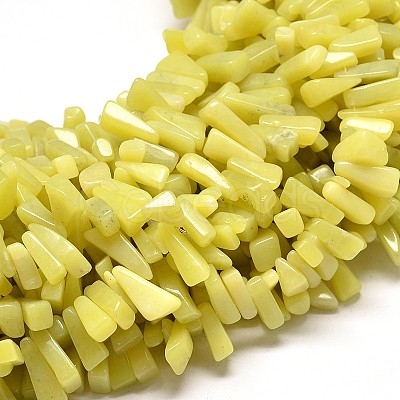 Natural Lemon Jade Nuggets Bead Strands G-P073-53-1