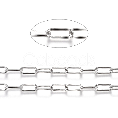 Tarnish Resistant 304 Stainless Steel Paperclip Chains CHS-A006-01P-1