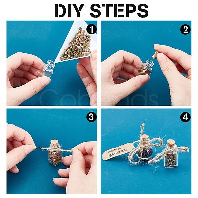 PandaHall Elite Mixed Stone Chip Beads DIY Wishing Bottle Making Kits DIY-PH0005-69-1