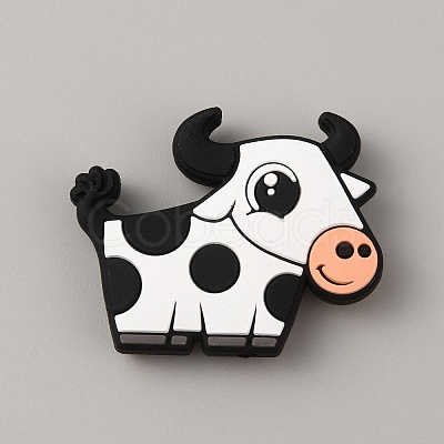 Cow Silicone Beads SIL-WH0010-17E-1