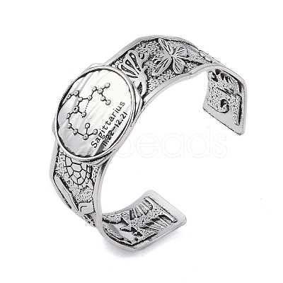 Constellation Alloy Open Cuff Bangles for Women Men BJEW-C064-01AS-12-1