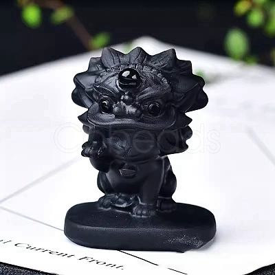 Natural Obsidian  Ornament Home Desktop Decoration Craft PW-WG52939-26-1