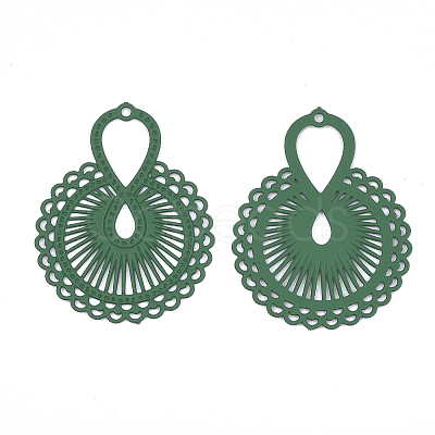 430 Stainless Steel Filigree Pendants X-STAS-S108-22B-1