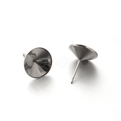 Non-Tarnish 304 Stainless Steel Stud Earring Settings for Pointed Back Xilion Rivoli Rhinestone X-STAS-E088-16-1