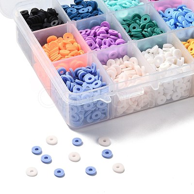 150G 15 Colors Handmade Polymer Clay Beads CLAY-JP0001-13-6mm-1