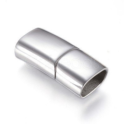 Tarnish Resistant Polished 304 Stainless Steel Magnetic Clasps with Glue-in Ends STAS-G101-46P-1