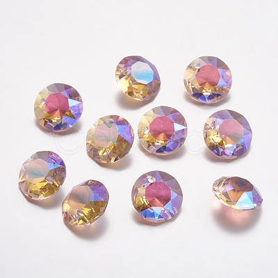 Faceted Glass Rhinestone Charms RGLA-F051-10mm-223PS-1