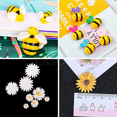 Craftdady 120Pcs DIY Bees & Daisy Shape Sofa Foam Nails Making Kits DIY-CD0001-12P-1