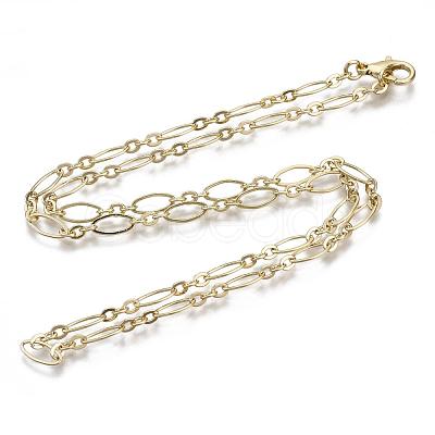 Brass Cable Chains Necklace Making MAK-S072-16A-KC-1