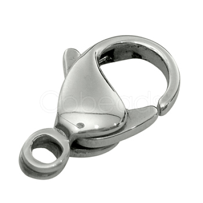 Non-Tarnish 316 Surgical Stainless Steel Lobster Claw Clasps X-STAS-316-FL15A-1