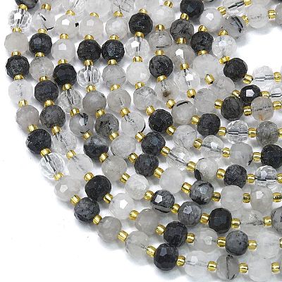 Natural Black Rutilated Quartz Strands G-K389-E04-01-1